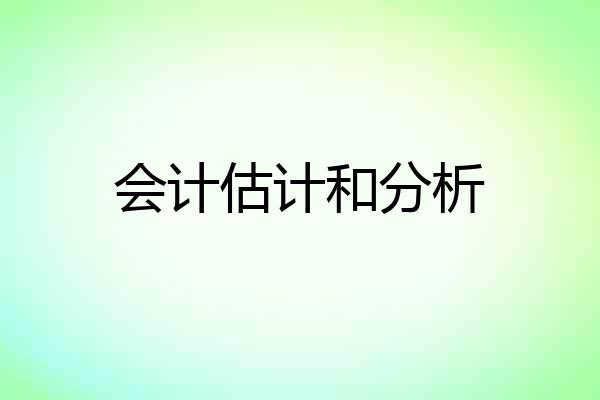 会计估计和分析