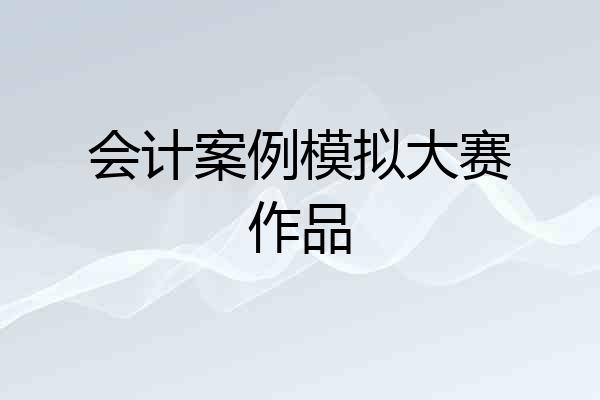 会计案例模拟大赛作品
