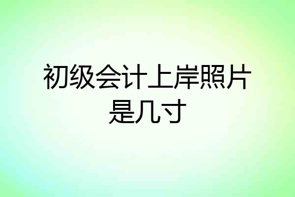 初级会计上岸照片是几寸