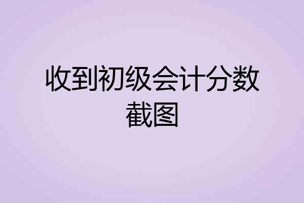 收到初级会计分数截图