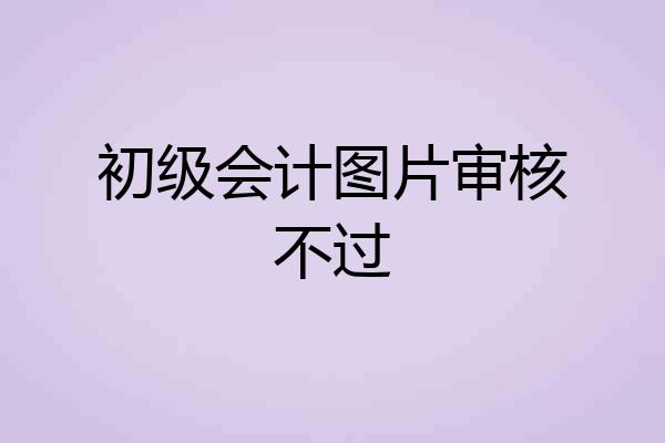 初级会计图片审核不过