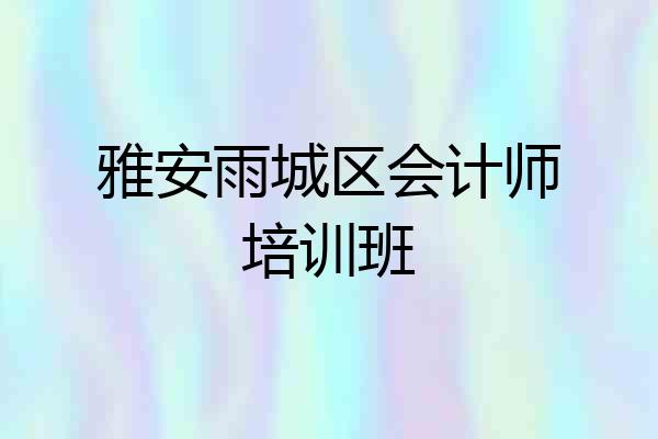 雅安雨城区会计师培训班