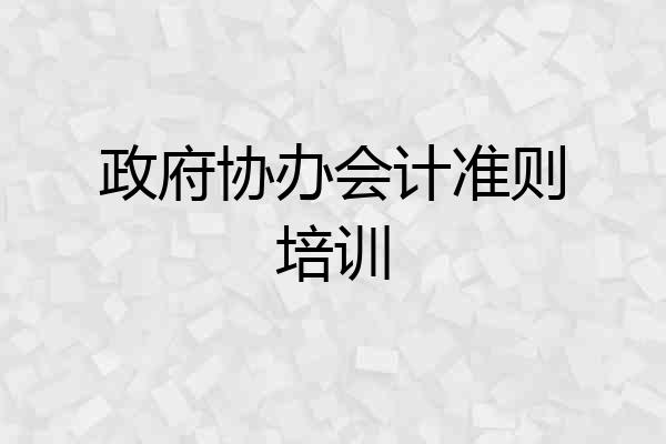 政府协办会计准则培训