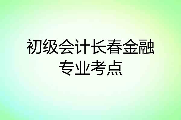 初级会计长春金融专业考点