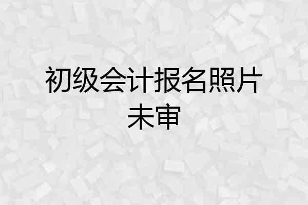 初级会计报名照片未审