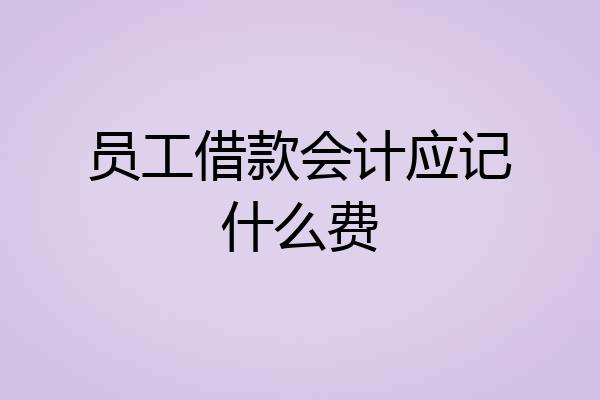 员工借款会计应记什么费