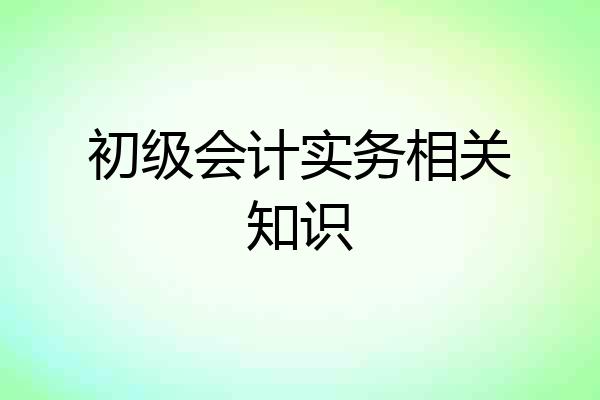 初级会计实务相关知识