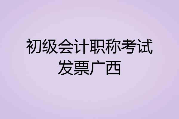 初级会计职称考试发票广西