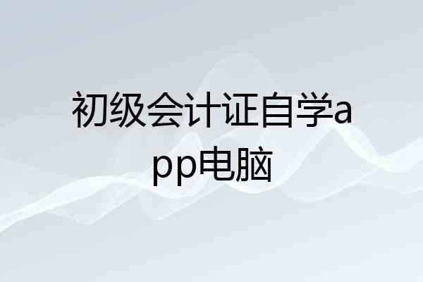 初级会计证自学app电脑