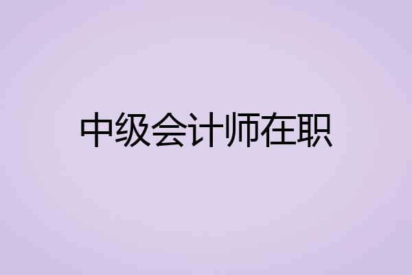 中级会计师在职