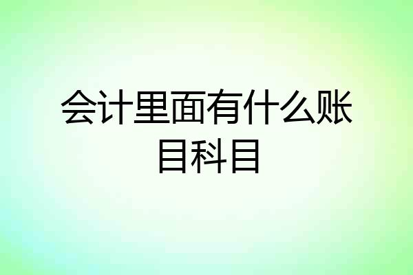 会计里面有什么账目科目
