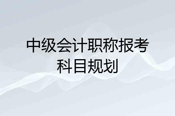 中级会计职称报考科目规划