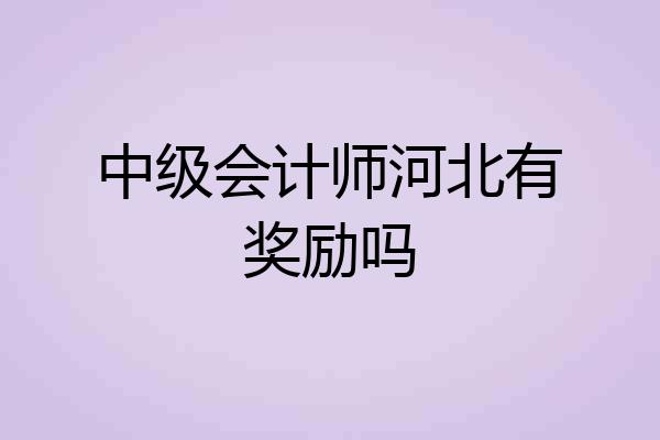 中级会计师河北有奖励吗