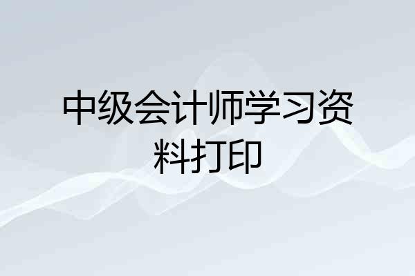 中级会计师学习资料打印
