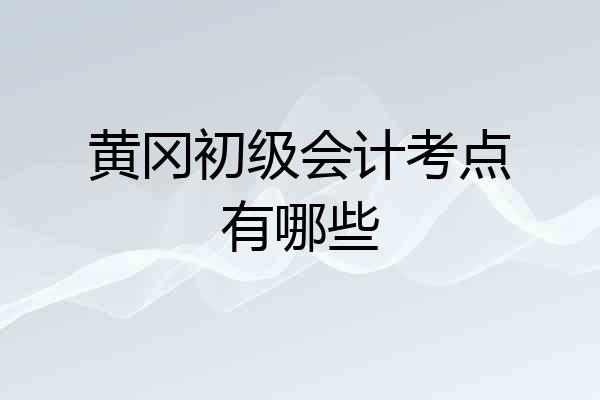 黄冈初级会计考点有哪些
