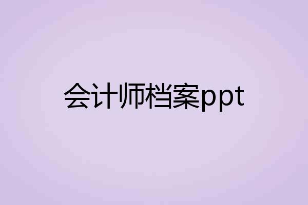 会计师档案ppt