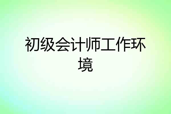 初级会计师工作环境