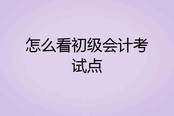 怎么看初级会计考试点