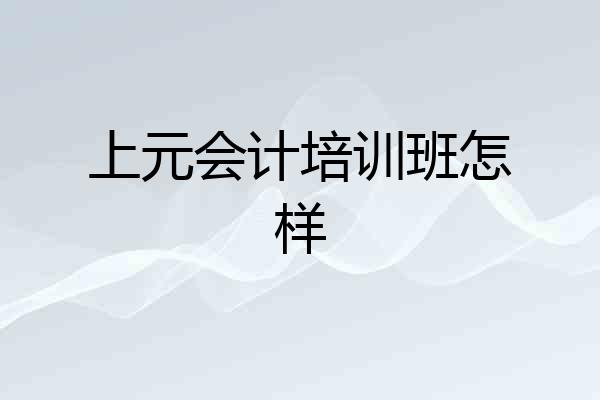 上元会计培训班怎样