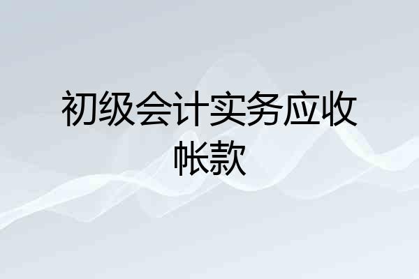 初级会计实务应收帐款