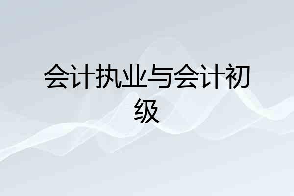 会计执业与会计初级