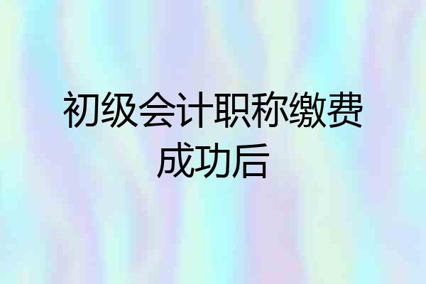 初级会计职称缴费成功后