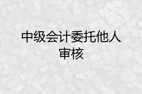 中级会计委托他人审核