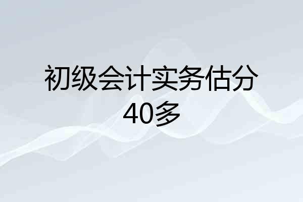 初级会计实务估分40多