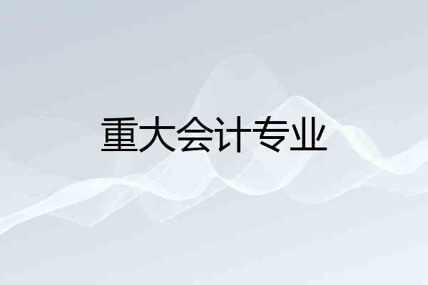 重大会计专业
