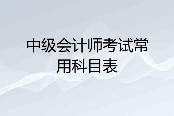 中级会计师考试常用科目表