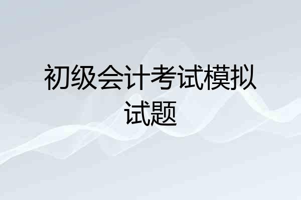初级会计考试模拟试题
