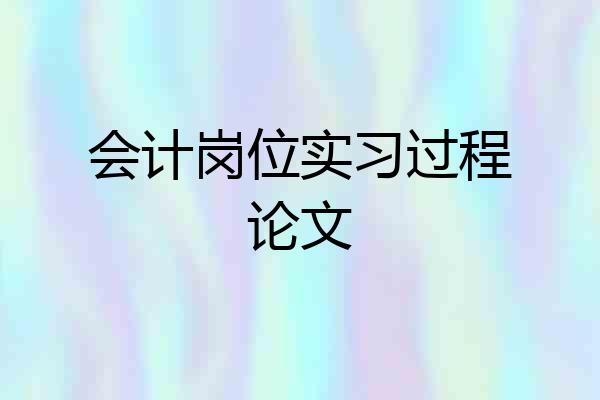 会计岗位实习过程论文