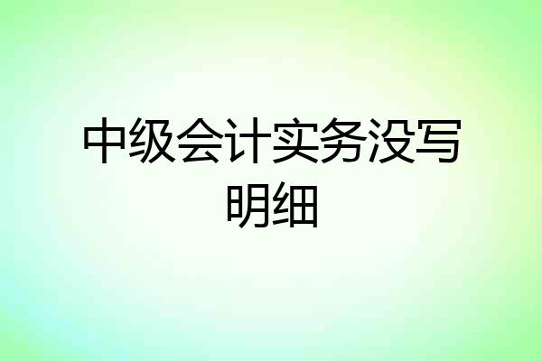 中级会计实务没写明细