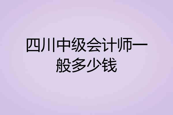 四川中级会计师一般多少钱