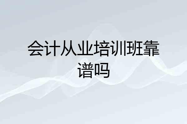会计从业培训班靠谱吗