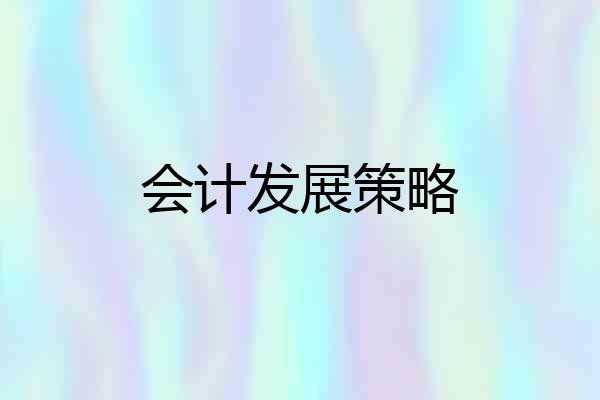 会计发展策略