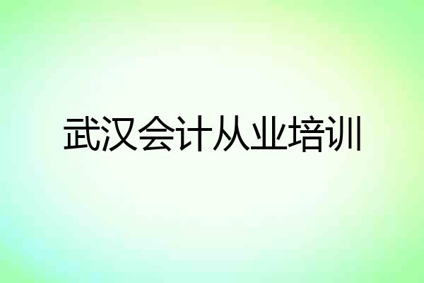 武汉会计从业培训