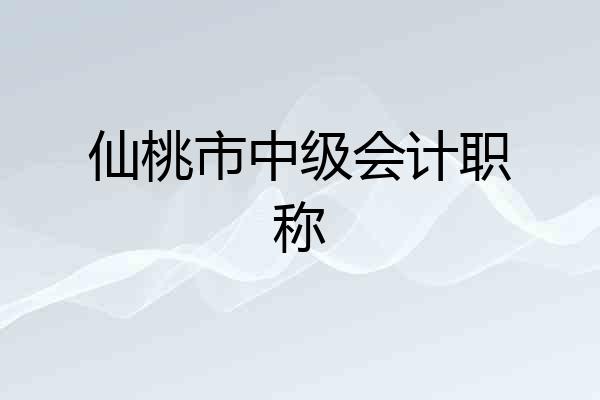 仙桃市中级会计职称
