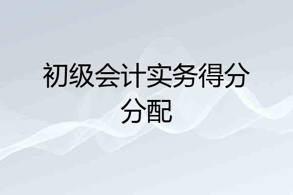 初级会计实务得分分配