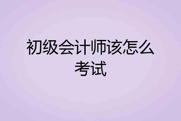 初级会计师该怎么考试