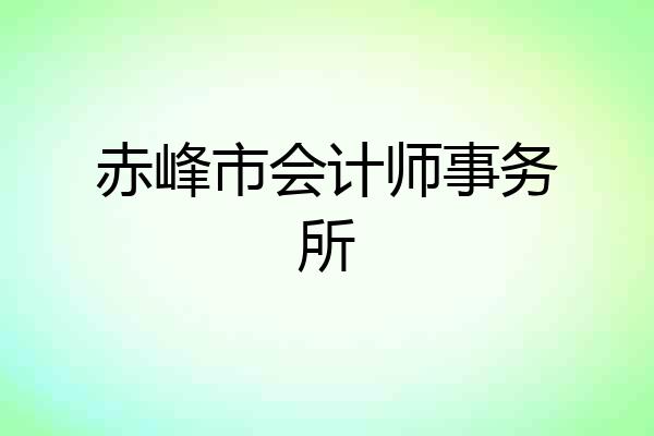 赤峰市会计师事务所