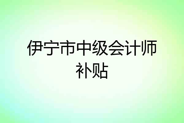 伊宁市中级会计师补贴