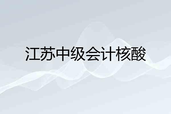 江苏中级会计核酸