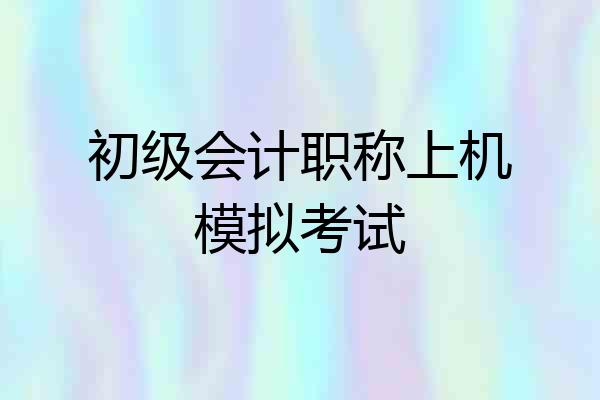 初级会计职称上机模拟考试