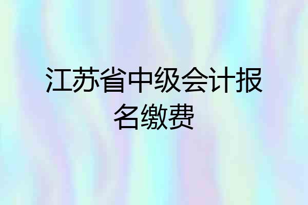 江苏省中级会计报名缴费