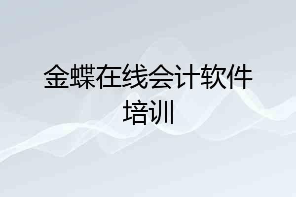 金蝶在线会计软件培训