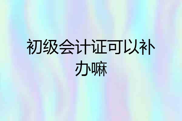 初级会计证可以补办嘛