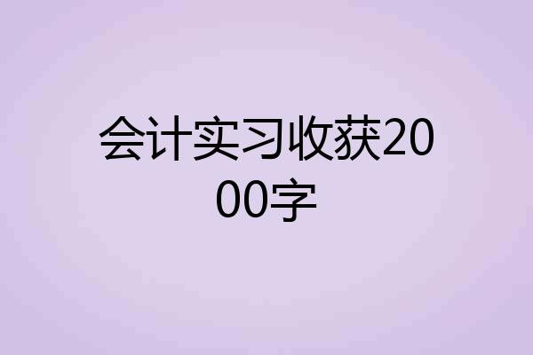会计实习收获2000字