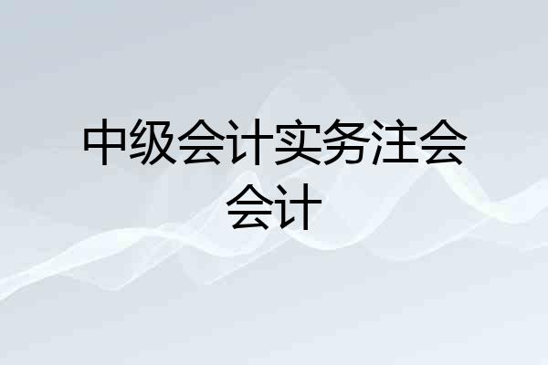 中级会计实务注会会计