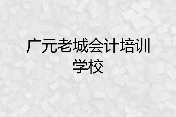 广元老城会计培训学校